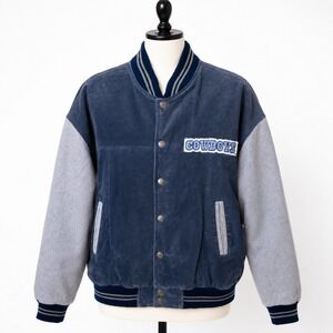 Vintage G-III by Carl Banks NFL Dallas Cowboys Suede Leather Jacket Rare XL Navy